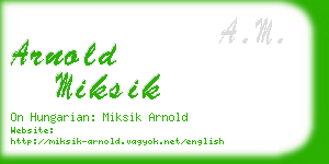 arnold miksik business card